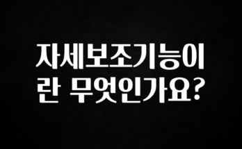 바로확인해야 할 소식 자세보조기능이란 무엇인가요? 군말없이 소개합니다