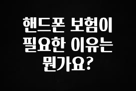 주목 핸드폰 보험이 필요한 이유는 뭔가요? 무조건 확인