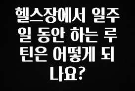 MZ세대 “주목” 헬스장에서 일주일 동안 하는 루틴은 어떻게 되나요? 확인하시죠