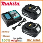 왜 인기있는지 알고싶은 100% 오리지널 Makita 6.0Ah 18V 리튬 이온 배터리 충전기 DC18RF BL1840 BL1830 BL1430BL1440 DC18RC USB 포트가있는 충전 도구 아쉬움이 없습니다