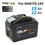 베스트 Makita 18V 21700 용 TPCELL 12Ah/15Ah BMS가있는 교체 LXT BL1850 BL1840 용 배터리 교체 확인해보세요