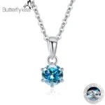 설레는 이유는 “이거” Butterflykiss 여섯 발톱 D 컬러 0.5/1/2/3 캐럿 Moissanite 펜던트 목걸이 여성을위한 S925 스털링 실버 웨딩 신부 보석 전해드립니다