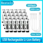드디어 공개 3600mah 용량의 고속 충전 1.5V AAA 리튬 이온 배터리 및 USB 충전식 리튬 USB 배터리 안전하고 내구성이 뛰어남 추천한 이유입니다
