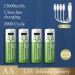 당장 친구에게 알려야 할 AA 충전식 리튬 배터리 1.5V 13600mAh 대용량 정전압 USB 고속 충전 컨트롤러 마우스 특정 실간 리뷰