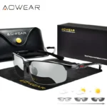 특가타임 AOWEAR Mens Photochromic Polarized 무테 선글라스 남성 주간 야간 운전 카멜레온 안경 자동차 운전자 눈부심 방지 안경 전합니다