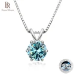 핫 소식 Bague Ringen 여성을위한 100% 925 스털링 실버 1ct Moissanite 목걸이 다이아몬드 펜던트 약혼 웨딩 파티 선물 도매 실간 리뷰