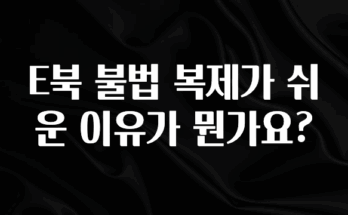 역대급 라인업 E북 불법 복제가 쉬운 이유가 뭔가요? 리뷰 해보겠습니다