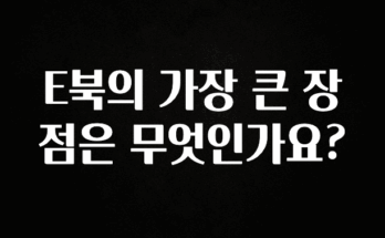 꼭 보고싶은 E북의 가장 큰 장점은 무엇인가요? 추천한 이유입니다
