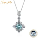 살준비 됐지? JoyceJelly S925 스털링 실버 웨딩 쥬얼리 1 캐럿 D-COLOR Moissanite 다이아몬드 목걸이 기하학 공주 스퀘어 펜던트 전해드립니다