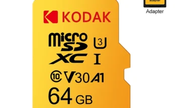 오늘하루 KODAK 64G 울트라 메모리 카드 64GB A1 U3 4K 마이크로 SD SDHC Microsd UHS-I C10 TF 성능 플래시 어댑터가 포함된 기존 Minisd 지금 소개할게요
