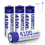 드디어 공개 Kuugro 1.5V 4100mWh 고용량 AA 충전식 배터리 USB Type-C aa 원격 제어용 리튬 이온 배터리 스마트 도어 잠금 장난감 군말없이 소개합니다