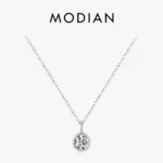 상위랭킹인 이유는 MODIAN 1 캐럿 D 컬러 라운드 베젤 설정 Moissanite 펜던트 목걸이 925 실버 랩 다이아몬드 여성 쥬얼리 인증서 상자 전해드립니다