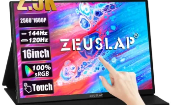 이제 뜸! ZEUSLAP 16″ 2.5K 144hz 터치 스크린 휴대용 모니터 2560*1600 100%sRGB 500Cd/m² 노트북 컴퓨터용 여행용 디스플레이 클릭해보세요