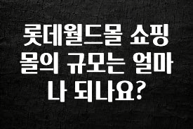 추가정보 떳다 롯데월드몰 쇼핑몰의 규모는 얼마나 되나요? 알려드릴게요