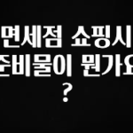 지금 바로 공개 면세점 쇼핑시 준비물이 뭔가요? 요약본만 확인해보세요