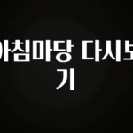 요즘 찰떡인 아침마당 다시보기 실사용 후기