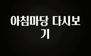 요즘 찰떡인 아침마당 다시보기 실사용 후기