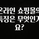 시간이 없다? 온라인 쇼핑몰의 특징은 무엇인가요? 알려드립니다