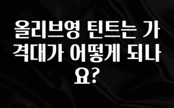주목 올리브영 틴트는 가격대가 어떻게 되나요? 아주 좋은 정보입니다