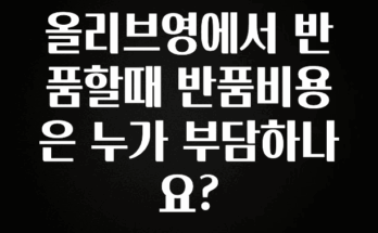 요즘 이게 유행 올리브영에서 반품할때 반품비용은 누가 부담하나요? 관심이 뜨거운 이유 입니다