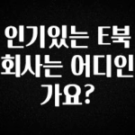 올해 베스트 인기있는 E북 회사는 어디인가요? 한 번에 알려드립니다