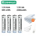 사실 찐정보는 정품 충전식 AA 배터리 2200mWh 대용량 Type-C 고속 충전 600mWh AAA 1.5V 폴리머 리튬 배터리(장난감 등) 알짜배기만 골라가세요