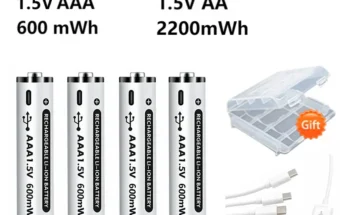 사실 찐정보는 정품 충전식 AA 배터리 2200mWh 대용량 Type-C 고속 충전 600mWh AAA 1.5V 폴리머 리튬 배터리(장난감 등) 알짜배기만 골라가세요