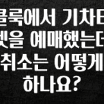 이번 선물은 꼭 클룩에서 기차티켓을 예매했는데 취소는 어떻게 하나요? 리뷰 해보겠습니다