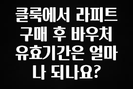 다 모아봄 클룩에서 라피트 구매 후 바우처 유효기간은 얼마나 되나요? 실시간 리뷰입니다