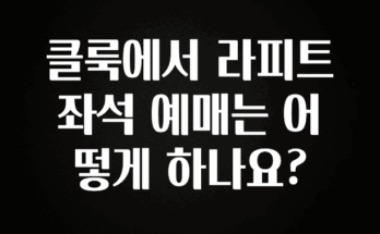 실시간 반응 터진 클룩에서 라피트 좌석 예매는 어떻게 하나요? 실간 리뷰