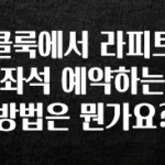 싹 다알려줌 클룩에서 라피트 좌석 예약하는 방법은 뭔가요? 알려드립니다