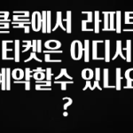 가성비 좋은 클룩에서 라피트 티켓은 어디서 예약할수 있나요? 알려드립니다