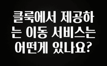 sns소식 클룩에서 제공하는 이동 서비스는 어떤게 있나요? 실시간 리뷰입니다