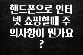 일단 무조건 저장하기 핸드폰으로 인터넷 쇼핑할때 주의사항이 뭔가요? 놓치지마세요