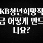 꾸준한 인기 KB청년희망적금 어떻게 만드나요? 지금 바로 공개합니다