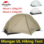 Naturehike Mongar UL 하이킹 텐트 1 2 인 15D 나일론 초경량 방수 더블 레이어 야외 배낭 여행 캠핑 텐트