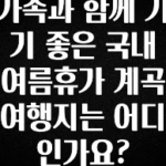 sns소식 가족과 함께 가기 좋은 국내 여름휴가 계곡 여행지는 어디인가요? 확인해보세요