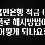 가성비 좋은 국민은행 적금 어플로 해지방법이 어떻게 되나요? 잠깐 확인해보세요