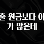 美친 소식 대출 원금보다 이자가 많은데 실시간 리뷰입니다