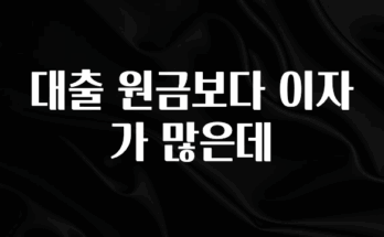 美친 소식 대출 원금보다 이자가 많은데 실시간 리뷰입니다