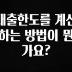“이건” 꼭 보고 하세요 대출한도를 계산하는 방법이 뭔가요? 요약본만 확인해보세요