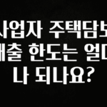 가성비 정보 사업자 주택담보대출 한도는 얼마나 되나요? 1분이면 확인가능 합니다