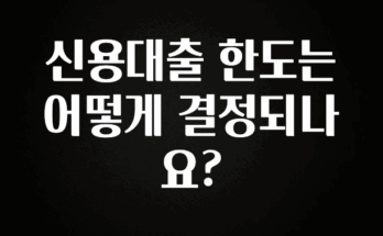 “후기” 꼭보세요 신용대출 한도는 어떻게 결정되나요? 실사용 후기