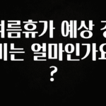 실시간 반응 터진 여름휴가 예상 경비는 얼마인가요? 소개합니다