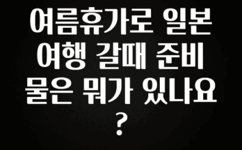 NEW 떳음 여름휴가로 일본여행 갈때 준비물은 뭐가 있나요? 전합니다