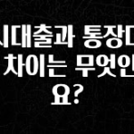 사랑을 담은 선물 일시대출과 통장대출의 차이는 무엇인가요? 클릭해보세요
