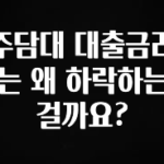 가성비 정보 주담대 대출금리는 왜 하락하는 걸까요? 전합니다