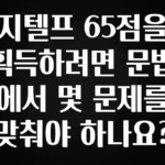 별다섯개 지텔프 65점을 획득하려면 문법에서 몇 문제를 맞춰야 하나요? 전합니다