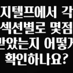 품절이 임박한 지텔프에서 각 섹션별로 몇점 받았는지 어떻게 확인하나요? 군말없이 소개합니다