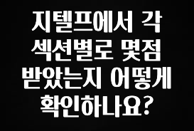 품절이 임박한 지텔프에서 각 섹션별로 몇점 받았는지 어떻게 확인하나요? 군말없이 소개합니다